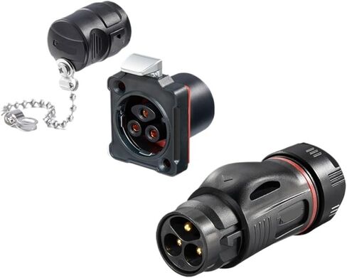 Welding 35A BD24 Aviation Plug and Socket 3-pin snap-on Power Industrial Connector Crimping Style | Plastic female base in Kuwait