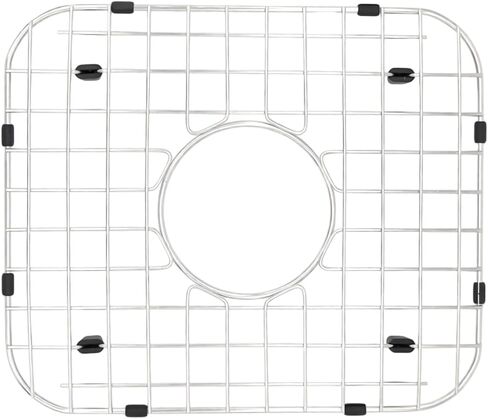 Kitchen Sink Bottom Grid in 304 Stainless Steel, Sink Grate with Center Drainage Hole, Anti-Rust Protective Rack for Kitchen Basin, 13.8 x 11.8 in in Kuwait