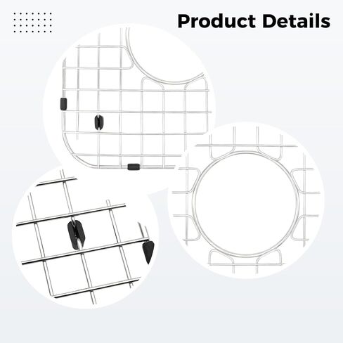 Kitchen Sink Bottom Grid in 304 Stainless Steel, Sink Grate with Center Drainage Hole, Anti-Rust Protective Rack for Kitchen Basin, 13.8 x 11.8 in in Kuwait