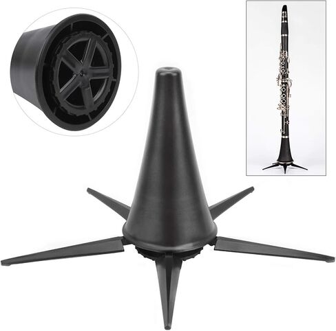 Foldable Clarinet Stand, 5 Legs Portable Wind Instrument Holder, Black ABS Zinc Alloy Floor Bracket for Clarinet Players in Kuwait