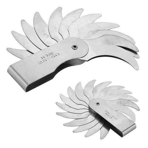 أداة قياس نصف القطر من الفولاذ المقاوم للصدأ لمشغلي الآلات والأدوات والمكعبات (R0.3-1.5MM) (R1-6.5MM) (R7-14.5MM) (R15-25MM) (R25-50MM) in Kuwait