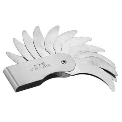 أداة قياس نصف القطر من الفولاذ المقاوم للصدأ لمشغلي الآلات والأدوات والمكعبات (R0.3-1.5MM) (R1-6.5MM) (R7-14.5MM) (R15-25MM) (R25-50MM) in Kuwait