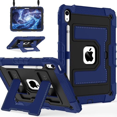 حافظة لجهاز iPad (A16) الجيل الحادي عشر 11 بوصة 2025، حافظة iPad الجيل العاشر 10.9 بوصة 2022، غطاء وسادة i عالي التحمل الجيل العاشر مع حزام كتف حامل قلم كبير، وردي وردي in Kuwait
