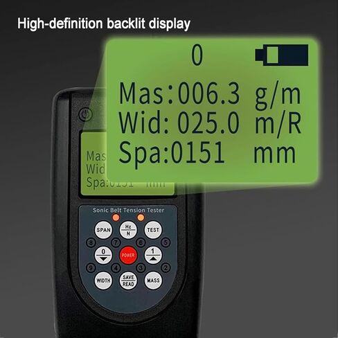 Sonic Belt Tension Meter, Integrated Belt Tension Gauge with LCD Backlit Display and Adjustable Direction Probe, Measuring Range 10Hz-680Hz & Store 20 Belt Parameters, for Multi-Ribbed V Belts in Saudi Arabia