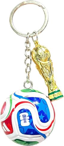 سلسلة مفاتيح كأس العالم لكرة القدم مع كأس ذهبي صغير، حلقة مفاتيح كرة قدم مطبوعة ثلاثية الأبعاد، هدية لمحبي الرياضة وتذكار قابل للجمع in Kuwait