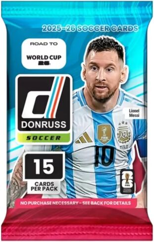 2025-2026 Donruss Road to World Cup Soccer Blaster Pack with 15 Total Trading Cards + Toploader and StreetCards Magnet! Look for Kaboom! in Kuwait