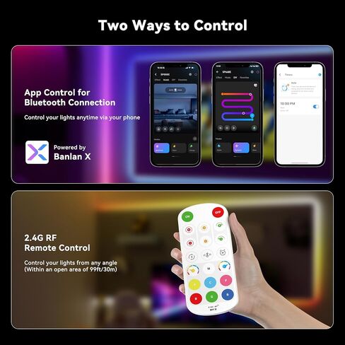 PAUTIX Bluetooth Music Pixel Smart LED Controller SP668E، لـ WS2811 WS2812 SM16703 شريط LED ملون قابل للعنونة بكسل ضوء DC5V-24V APP / RF للتحكم عن بعد (ليس لشريط RGB LED بدون IC الذكي) in Kuwait