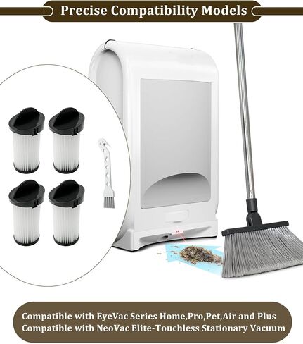 4 عبوات من فلاتر HEPA قبل المحرك المتوافقة مع سلسلة Eye-Vac Home وPro وPet وAir وPlus وNeoVac Elite، ملحق يحل محل EV-PMF، مكنسة كهربائية ثابتة بدون لمس in Kuwait