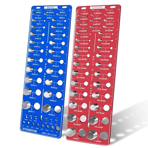 Upgrade Thread Checker, 80 Nut and Bolt Thread Checker 34 Standard and 26 Metric and 20 Drill Bit Gauge, Suitable for Nut Bolt Size Finder Classification in Kuwait