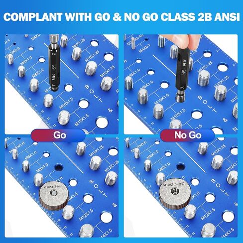 Upgrade Thread Checker, 80 Nut and Bolt Thread Checker 34 Standard and 26 Metric and 20 Drill Bit Gauge, Suitable for Nut Bolt Size Finder Classification in Kuwait