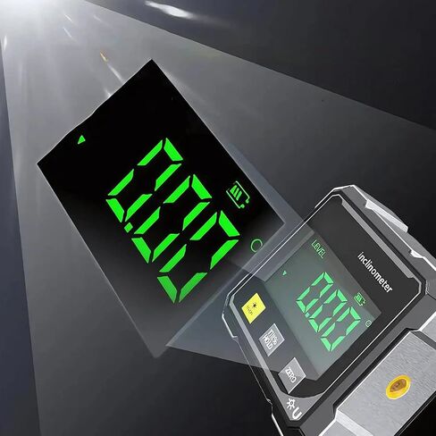 أداة منقلة لتحديد الزوايا بالليزر الرقمية من Sakerplus، أداة قياس عالية الدقة 4 × 90 درجة مع شاشة LED كبيرة، قاعدة مغناطيسية، قابلة لإعادة الشحن عبر USB للأعمال الخشبية، والأعمال المعدنية، والبناء والأعمال اليدوية in Kuwait