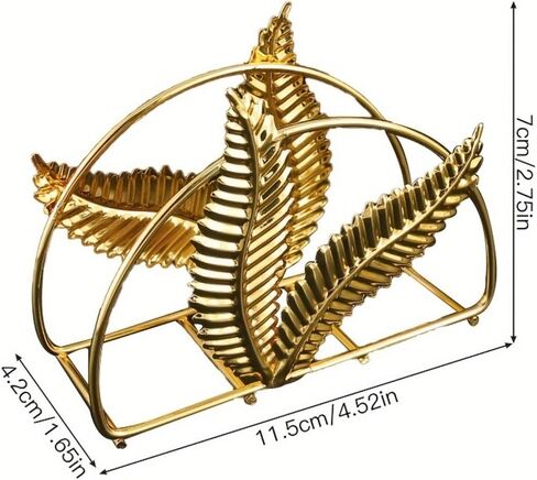 Iron Golden Leaf Tabletop Napkin Holder - Decorative Leaf Motif | For Restaurants, Bars, Hotels & Home Kitchen in Kuwait