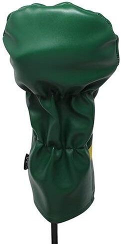 Majek Retro Golf Headcovers Green White and Yellow Vintage Leather Style 1 & 3 Driver and Fairway Head Cover Fits 460cc Drivers Classic Look in Kuwait