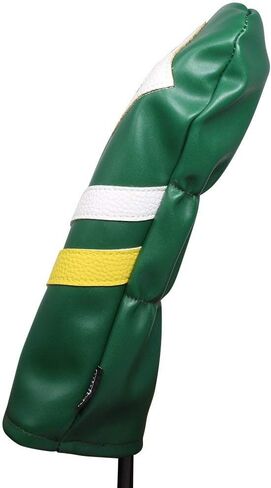 Majek Retro Golf Headcovers Green White and Yellow Vintage Leather Style 1 & 3 Driver and Fairway Head Cover Fits 460cc Drivers Classic Look in Kuwait
