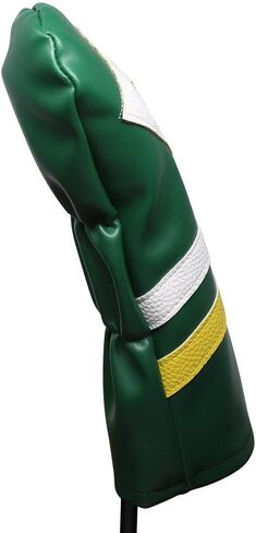 Majek Retro Golf Headcovers Green White and Yellow Vintage Leather Style 1 & 3 Driver and Fairway Head Cover Fits 460cc Drivers Classic Look in Kuwait