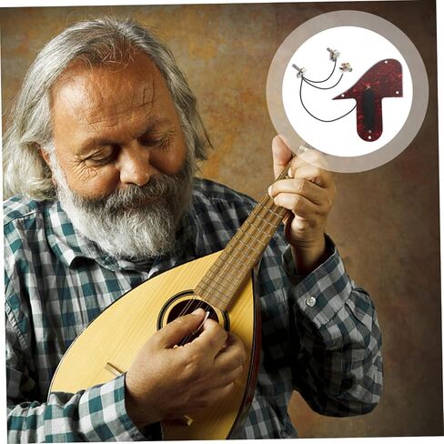 Abaodam Mandolin Scratch Plate with High-output Pickup Red Tortoise Protects Guitar Body Prevents Scratches Easy Installation for Musicians in Kuwait