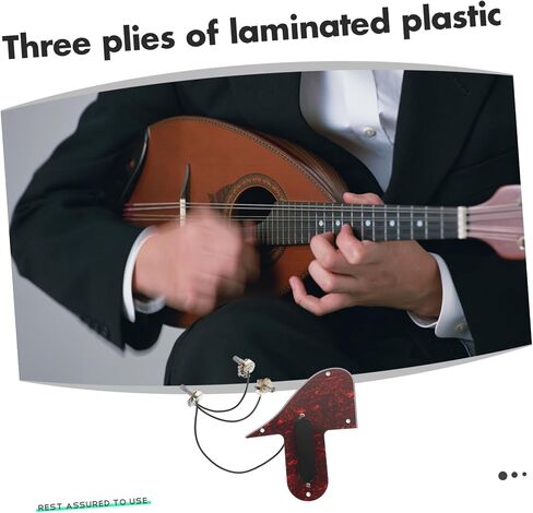 Abaodam Mandolin Scratch Plate with High-output Pickup Red Tortoise Protects Guitar Body Prevents Scratches Easy Installation for Musicians in Kuwait