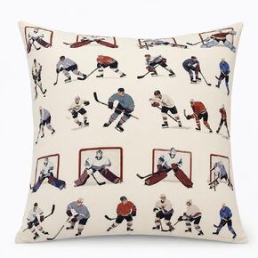 Hockey Throw Pillow, 18x18 Inch Full Pillow with Insert Included, Hockey Player Decorative Pillow, Sports Bedroom Decor for Boys, Teens, Athletes, Game Room Accent Cushion in Saudi Arabia