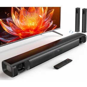 شريط الصوت للتلفزيون ، مكبرات الصوت 40W Soundbar TV مع أوضاع 3EQ مخصصة ، نظام الصوت المنزلي 14.2 بوصة للتلفزيون/الكمبيوتر ، جدار قابل للتركيب. in Saudi Arabia