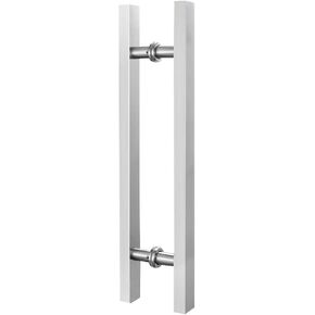 Barn Door Sliding Door Handle Heavy Duty Stainless Steel Square Tube Commercial Push-Pull Door Handle/Glass Door Handle/Barn Door Pull Handle, Black/Silver - 6 Sizes (Color : Silver, Size in Saudi Arabia