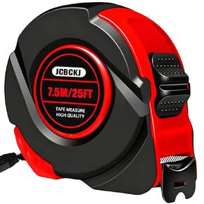 25 FT Industrial Tape Measure, Self-Locking Heavy-Duty Steel Ruler with Easy to Read Scale, Suitable for Engineers and Decorators to Measure, Standard Public Tape Measure (Red) in Saudi Arabia