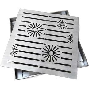 Stainless Steel Drain Grate Cover - 15cm x 15cm (5.9" x 5.9") for Outdoor Driveway, Pavement & Yard - Durable Catch Basin Drain Cover, Prevents Clogs & Enhances Drainage in Kuwait
