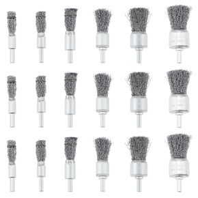 ChgImposs 18 Pack Wire Brush Drill Attachments, 6 Sizes Wire Wheel for Drill, 0.012" Crimped Wire 1/4" Hex Shank for Paint Surface and Small Spaces Peeling and Grinding in Kuwait