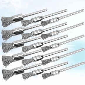 15pcs Mini Stainless Steel Wire Wheel Brushes with Handle, Grinding Brush Set for Rust Removal, Deburring, Polishing, Metal Cleaning Tools for Power Grinders in Kuwait