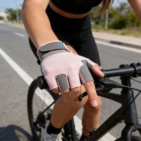 1Pc Breathable Ice Silk Full & Half Finger Cycling Gloves, Non-Slip Wear Resistant Sun Protection Touchscreen Gloves for Outdoor Riding, Pink, Size:L in Kuwait