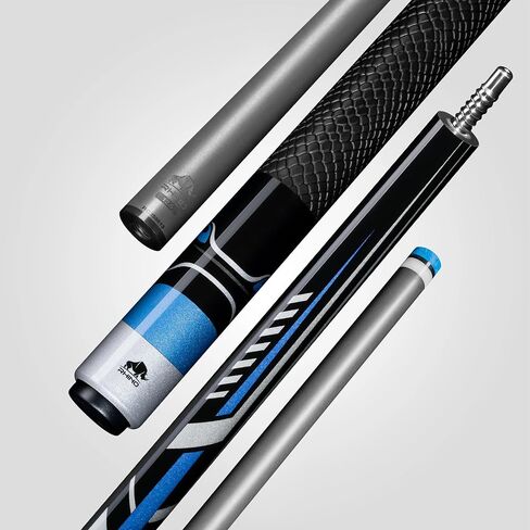 RHINO Racing Pool Cue - أزرق - 3/8-8 مفصل - عمود كربون ممتاز، قطر طرف 12.5 مم، مستدق احترافي. بعقب مركب in Saudi Arabia