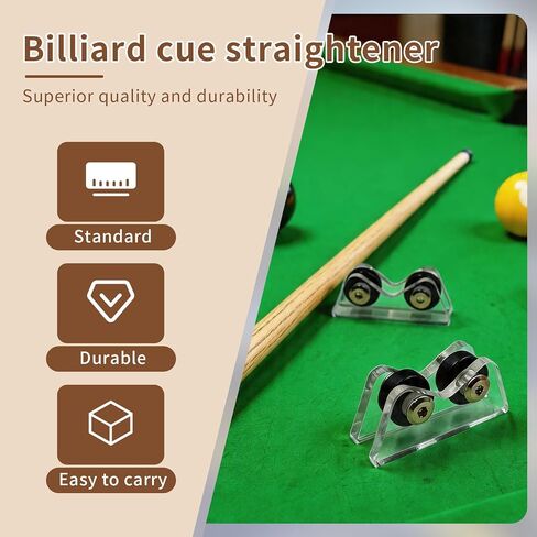 2Pcs Billiard Cue Straightness Checker, Portable and Accurate Pool Billiard Cue Snooker Club Roller Straightness Detector Checker, Essential Billiard Accessories for Snooker Clubs and Players in Kuwait