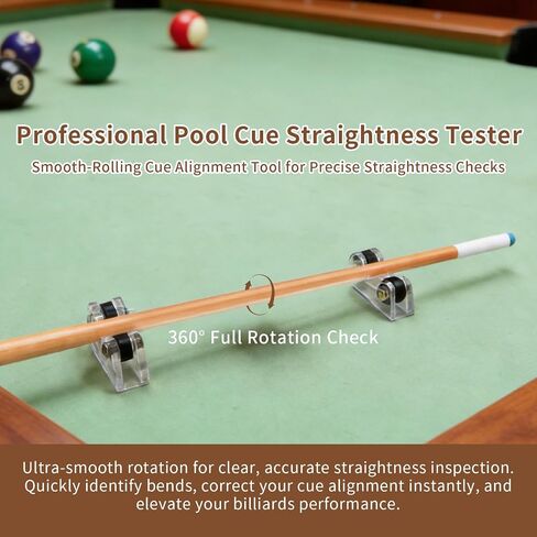 2Pcs Billiard Cue Straightness Checker, Portable and Accurate Pool Billiard Cue Snooker Club Roller Straightness Detector Checker, Essential Billiard Accessories for Snooker Clubs and Players in Kuwait