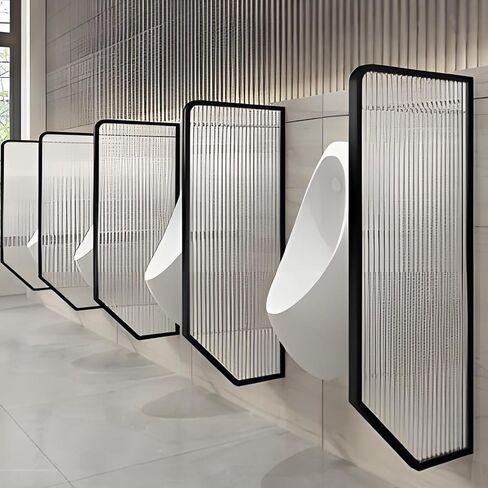 Urinal Divider Privacy Screen,Rose Gold Tempered Glass Urinal Partition - Wall-Mounted Men‘s Privacy Screen for Hotels, Public Restrooms & Shopping Malls - Set of 3 Elegant Toilet Partition in Kuwait