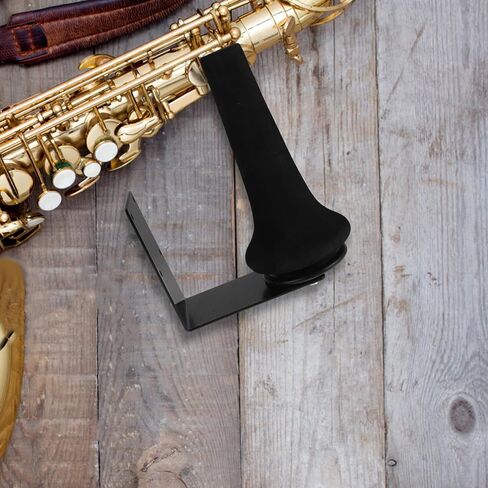 HEALLILY Clarinet and Flute Wall Mount Rack, Saxophone and Clarinet Holder with 1 Tube and 4 Screws, Black Metal Wind Instrument Storage Stand for Musical Instruments in Kuwait