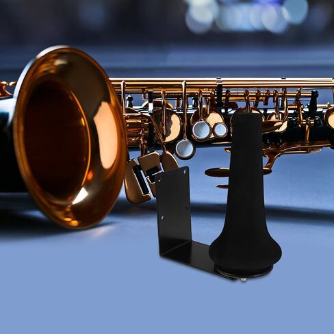 HEALLILY Clarinet and Flute Wall Mount Rack, Saxophone and Clarinet Holder with 1 Tube and 4 Screws, Black Metal Wind Instrument Storage Stand for Musical Instruments in Kuwait