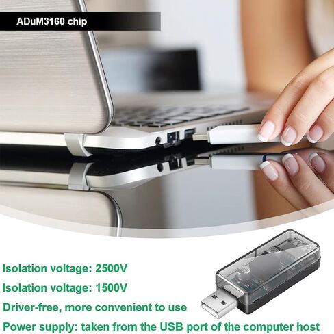 وحدة عازل USB ADUM3160 رقاقة USB إلى USB لوحة عازل الجهد الكهربائي للإشارة الرقمية وعازل طاقة الصوت 12 ميجا بت في الثانية USB 2.0 حماية ESD مع كابل تمديد USB in Kuwait