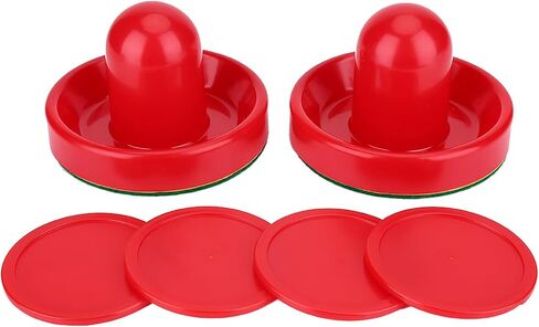 Table Air Hockey Red Pushers and Pucks Set, Plastic Air Hockey Goalies Pushers Pucks Set for Standard Air Hockey Tables (S) in Kuwait
