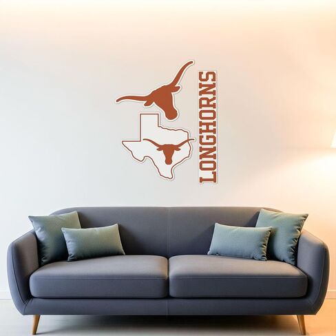 ملصق حائط قابل للإزالة من جامعة صبار الصحراء تكساس WallStix Longhorns UT Austin مقاس 11 × 17 ملصق من الفينيل للاستخدام الداخلي والخارجي (التصميم A) in Kuwait
