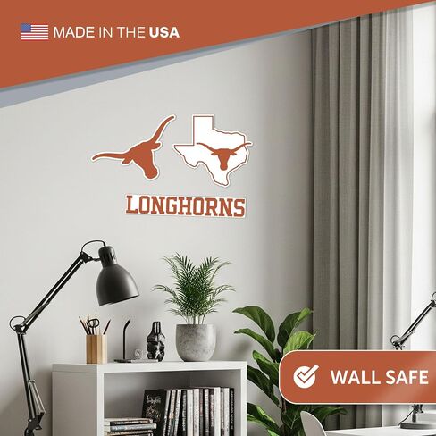 ملصق حائط قابل للإزالة من جامعة صبار الصحراء تكساس WallStix Longhorns UT Austin مقاس 11 × 17 ملصق من الفينيل للاستخدام الداخلي والخارجي (التصميم A) in Kuwait