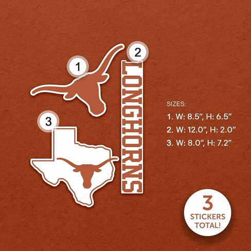 ملصق حائط قابل للإزالة من جامعة صبار الصحراء تكساس WallStix Longhorns UT Austin مقاس 11 × 17 ملصق من الفينيل للاستخدام الداخلي والخارجي (التصميم A) in Kuwait