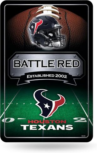 لافتة ديكور منزلية معدنية من Rico Industries NFL Houston Texans مقاس 11 بوصة × 17 بوصة in Kuwait