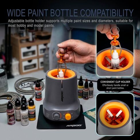 خلاط طلاء Airgoo Vortex Mixer، بدون استخدام اليدين، مع توقف زمني، سرعة قابلة للتعديل تصل إلى 100 مل لدهانات الأكريليك البخاخة للهوايات، زجاجات القطارة، خلط المختبر، طلاء الأظافر، أنابيب الاختبار (3200 دورة في الدقيقة) in Kuwait