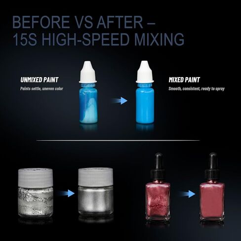 خلاط طلاء Airgoo Vortex Mixer، بدون استخدام اليدين، مع توقف زمني، سرعة قابلة للتعديل تصل إلى 100 مل لدهانات الأكريليك البخاخة للهوايات، زجاجات القطارة، خلط المختبر، طلاء الأظافر، أنابيب الاختبار (3200 دورة في الدقيقة) in Kuwait