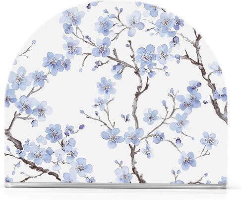 Blue Floral Tiles Lemons Napkin Holder Acrylic Vertical Napkins Dispenser Cocktail Napkin Holders for Paper Napkins Bar Kitchen Table in Kuwait