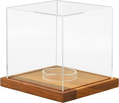 Baseball Display Case,Walnut Wood Base,Acrylic Baseball Case Display for Balls,Baseballs Holder Stand Cube Memorabilia Showcase Autograph Ball Protector for Official Size Ball in Kuwait