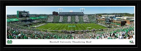 Marshall Thundering Herd Football - 40.25x13.75-inch Standard Framed Print by Blakeway Panoramas in Kuwait