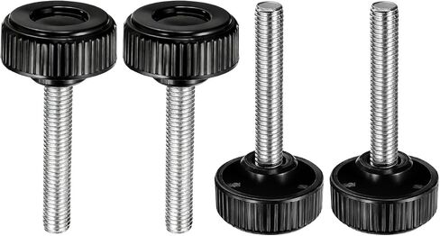 HARFINGTON 2 قطعة مقابض تثبيت مخرشة مسامير إبهام M10 × 60 مم متري ذكر خيط 38 مم رأس مستدير من البلاستيك من الفولاذ الكربوني مقبض ملولب مقبض إبهام برغي شد يدوي، أسود in Kuwait
