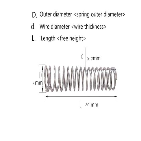 0.7mmx7mmx30mm 304 Stainless Steel Compression Spring Silver Tone 20 PCS in Kuwait