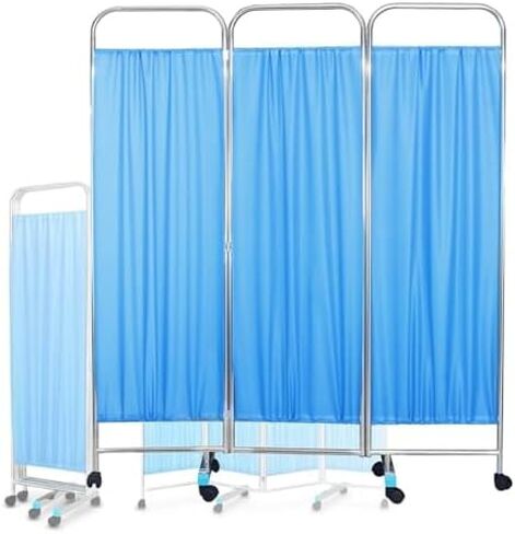 Medical Privacy Screen on Wheels - Portable 3-Panel Room Divider for Clinics, Examination Rooms - Foldable and Space-Saving Design in Kuwait