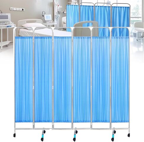 Medical Privacy Screen with Wheel, Portable Folding Room Divider for Office/Beauty Salon/Hospital Temporary Wall in Kuwait